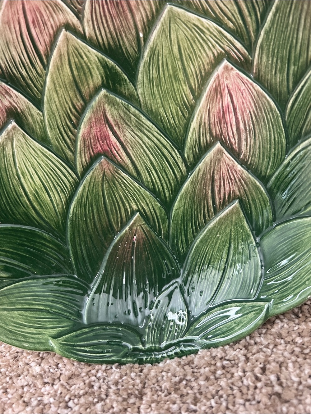 JCP Italy Artichoke Bowl Majolica Art Pottery Vintage - Picture 3 of 10